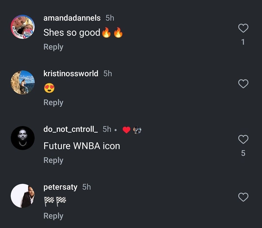 Fans react to Azzi Fudd returning to practice ahead of the new season (Image via Instagram/@cbrickley603)